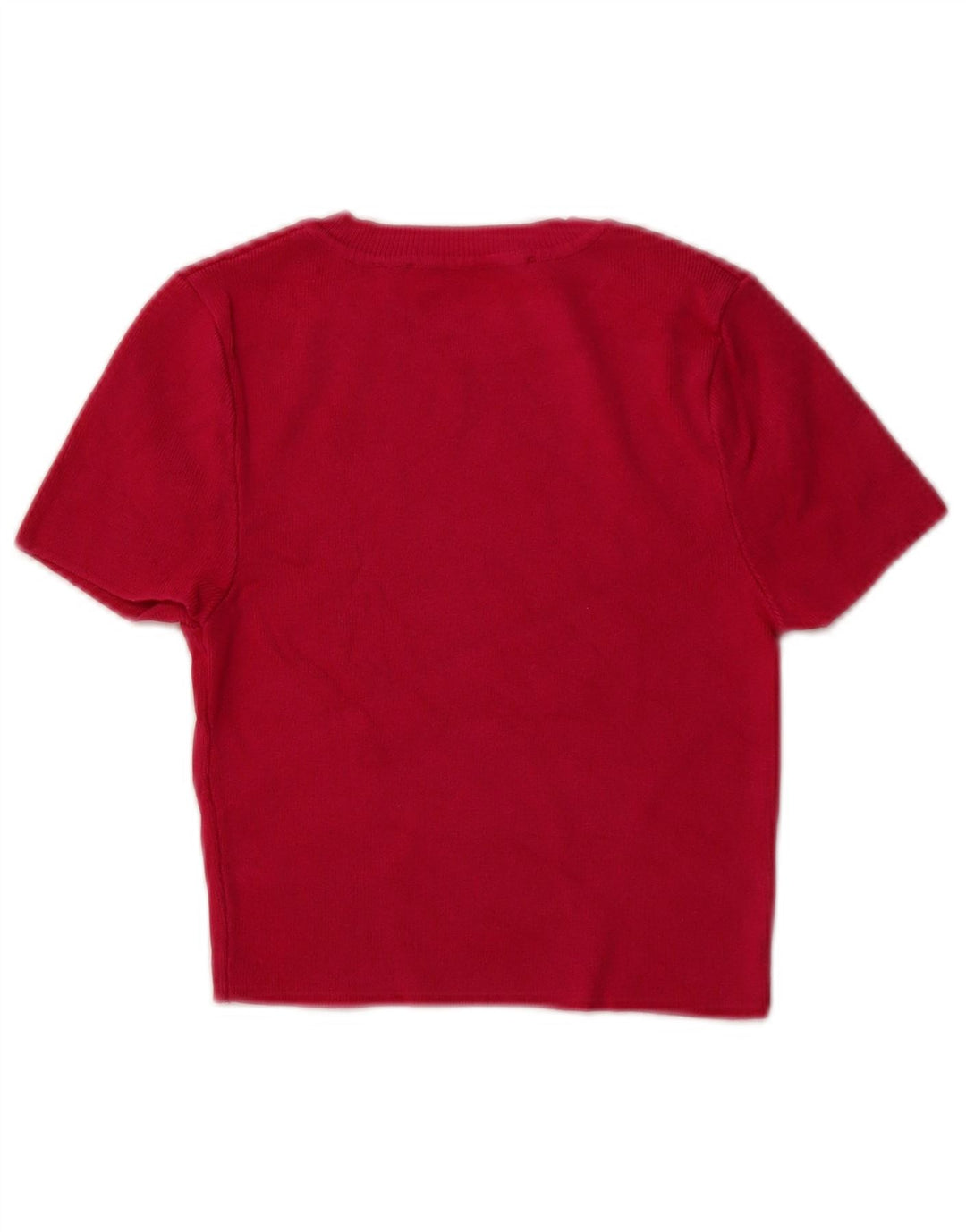 ZARA Damen Crop Short Sleeve Crew Neck Pullover Pullover UK 8 Small Pink