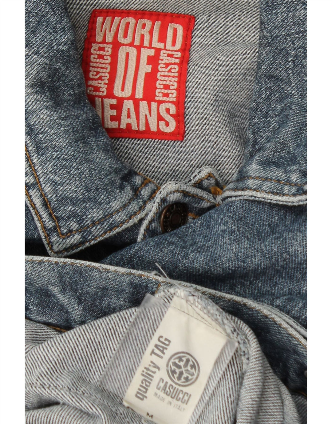 Casucci Herren Jeansjacke UK 38 Mittelblaue Baumwolle