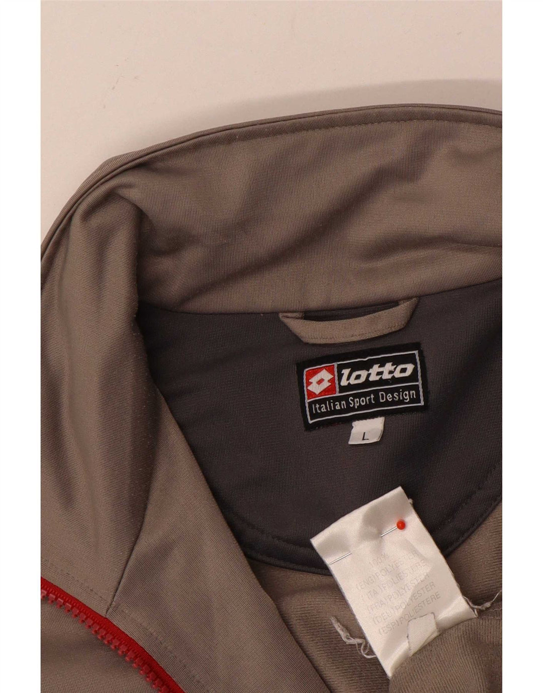 Lotto Herren-Trainingsanzug-Top-Jacke, großes graues Polyester