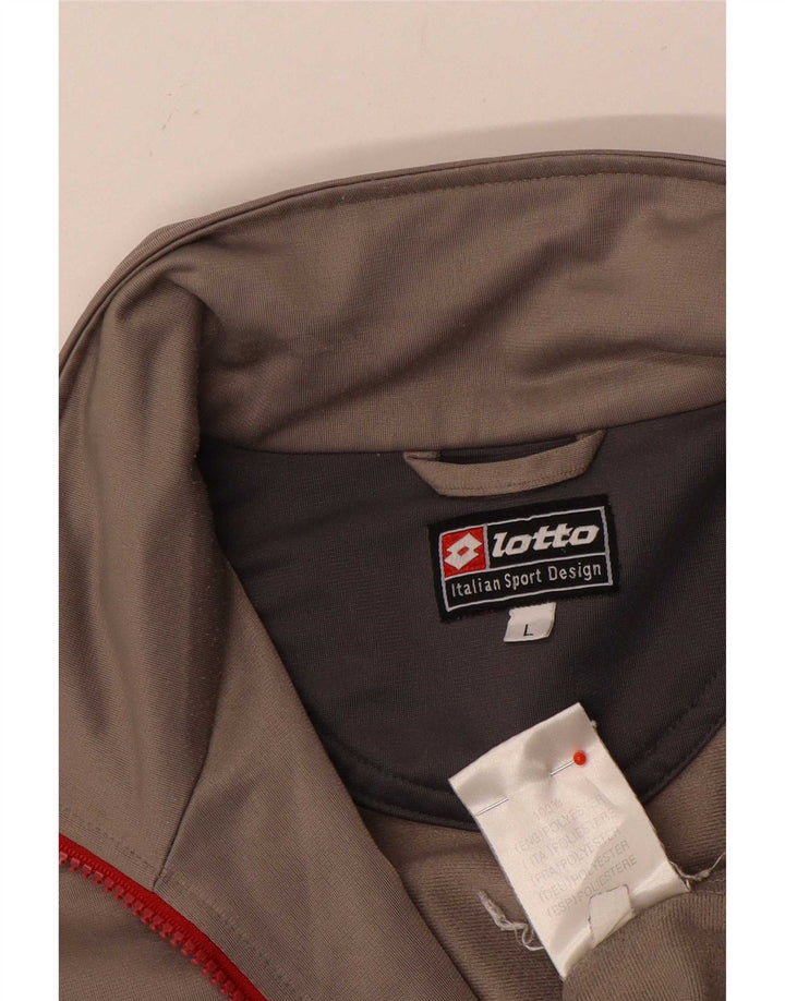 Lotto Herren-Trainingsanzug-Top-Jacke, großes graues Polyester
