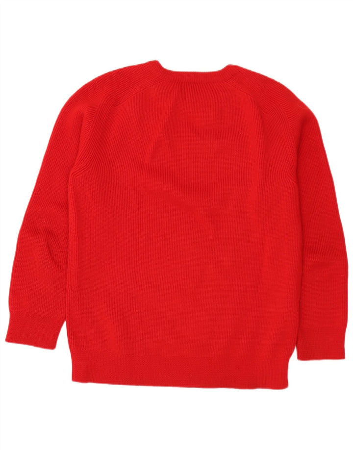 Vintage Herren-Pullover mit U-Boot-Ausschnitt, mittelrot