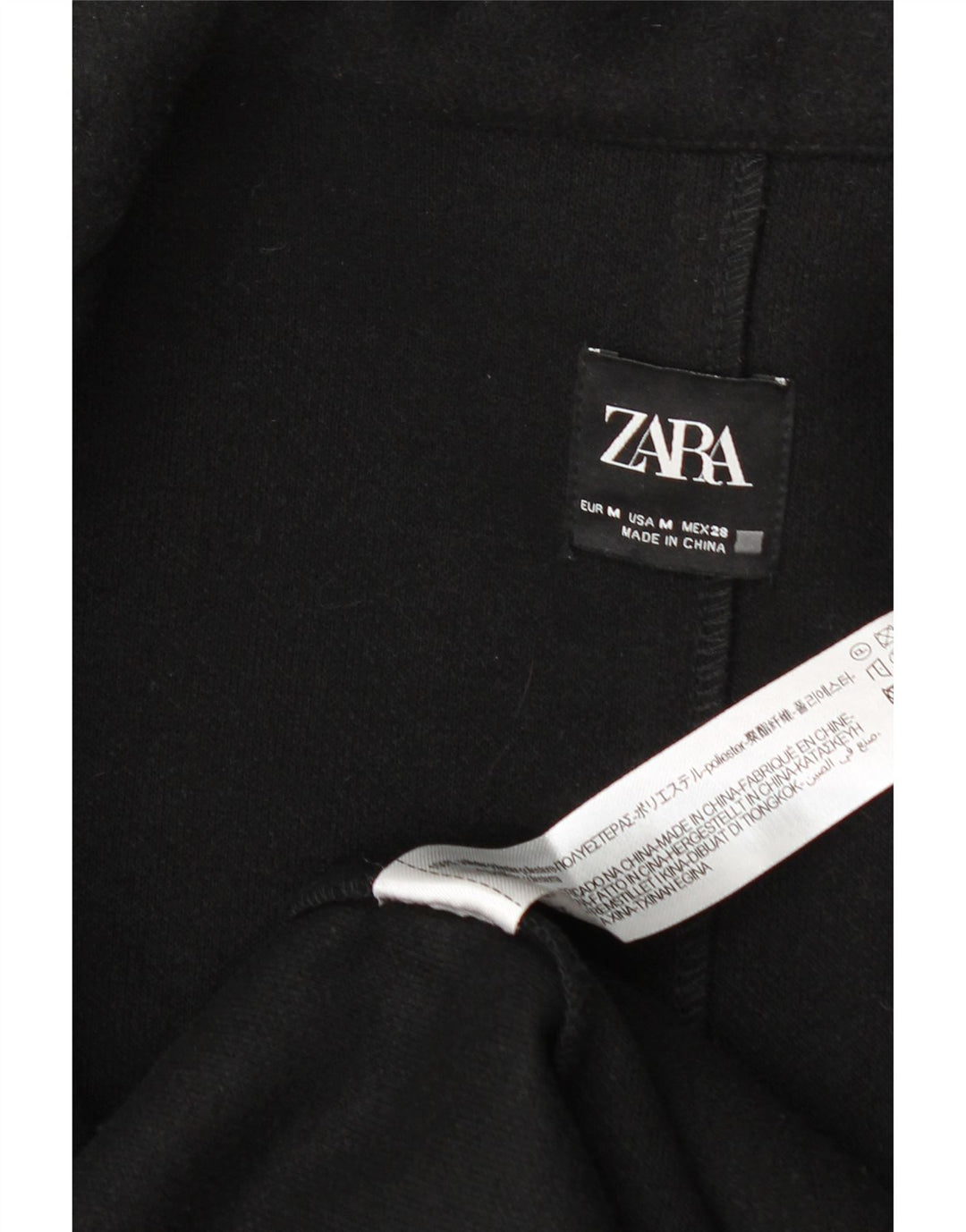 Zara Womens Open Overcoat UK 14 Mittelschwarzes Polyester
