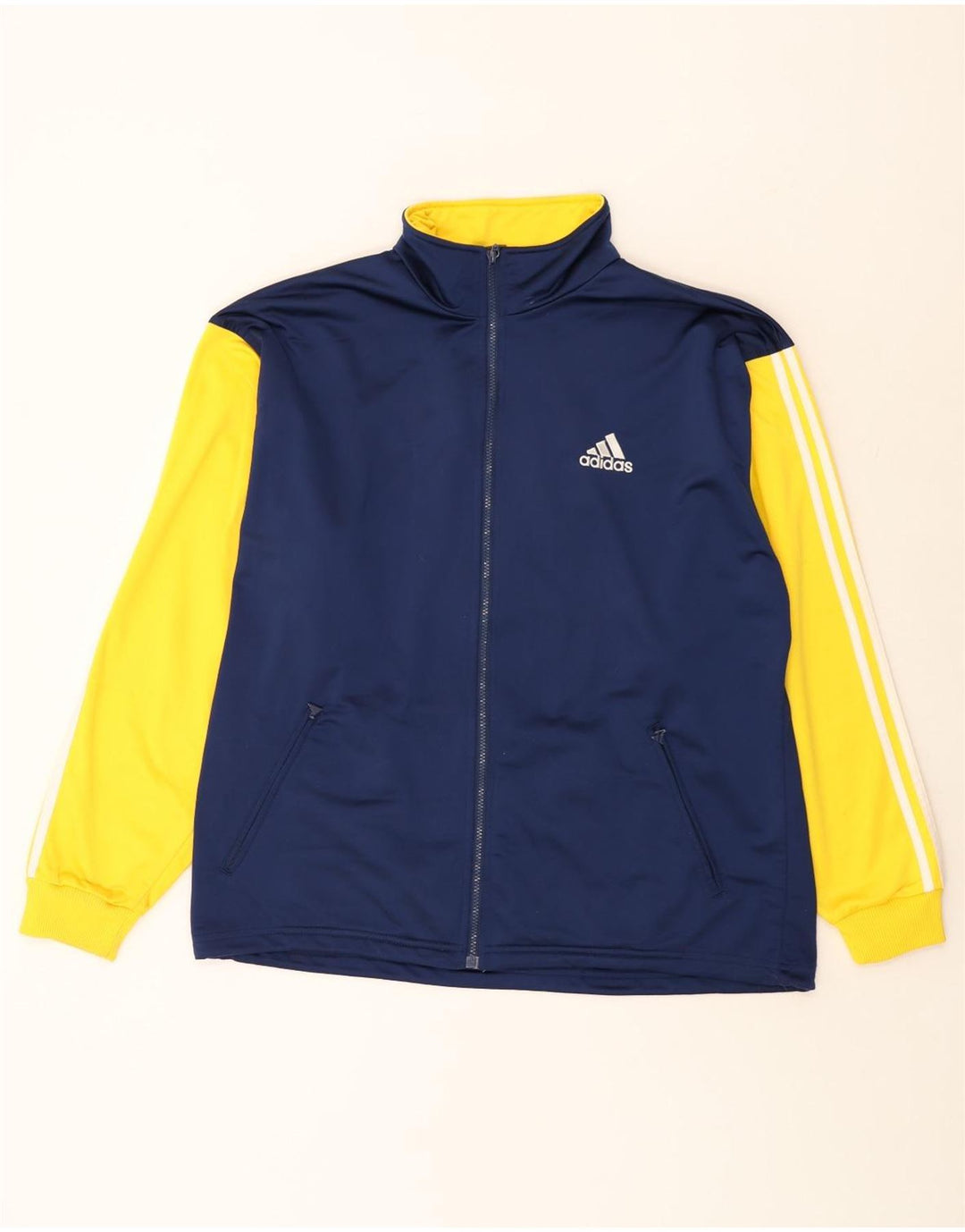 Adidas Herren-Trainingsanzugoberteil, UK-Größe 44/46, groß, Marineblau, Farbblock