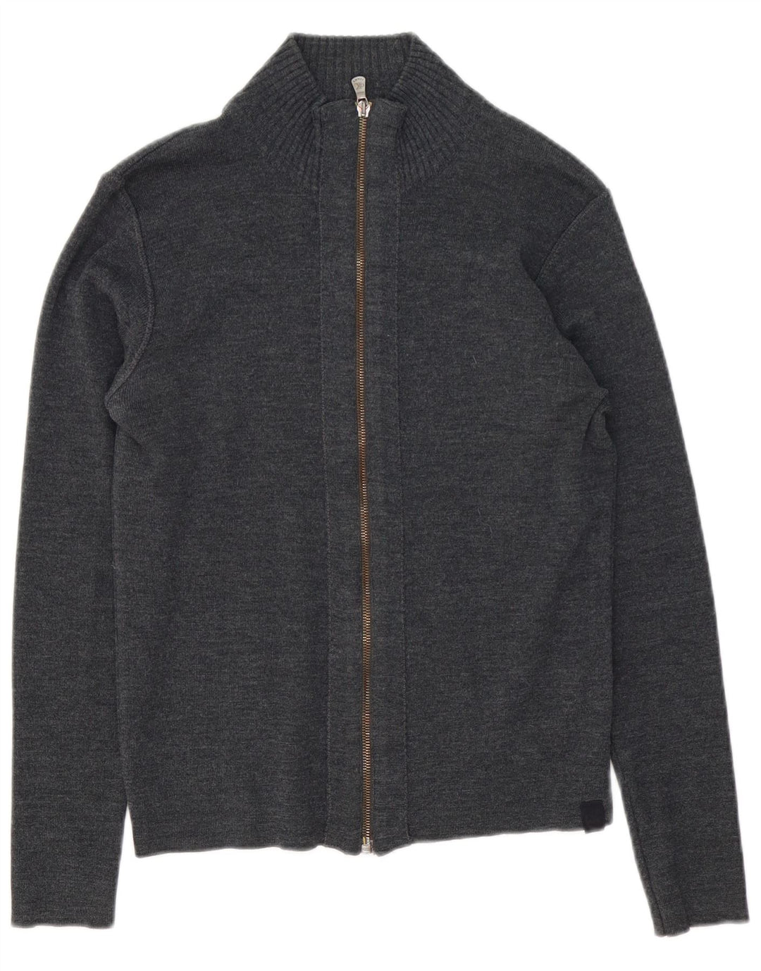 Calvin Klein Jeans Damen Strickjacke UK 12 Mittelgraue Wolle