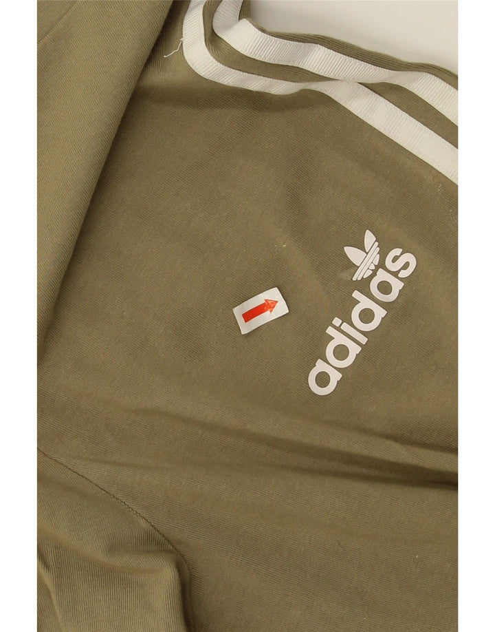 Adidas Damen Leggings UK 12 Medium Khaki Baumwolle