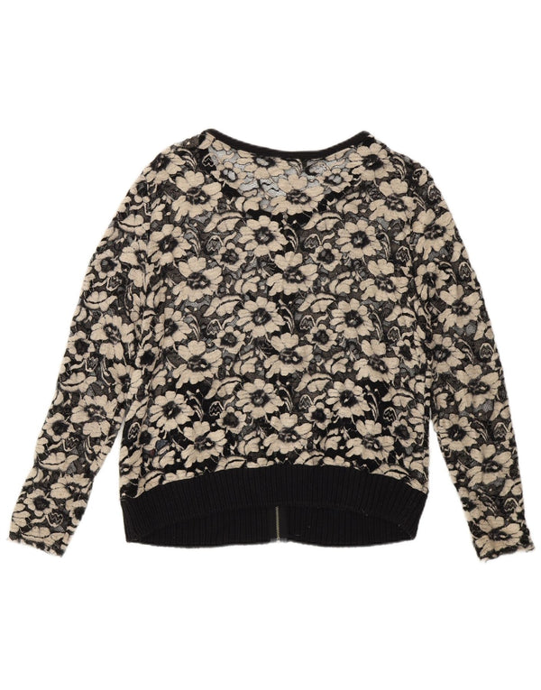 MINT VELVET Durchsichtiges Damen-Cardigan-Oberteil UK 14 Mittelschwarze Viskose