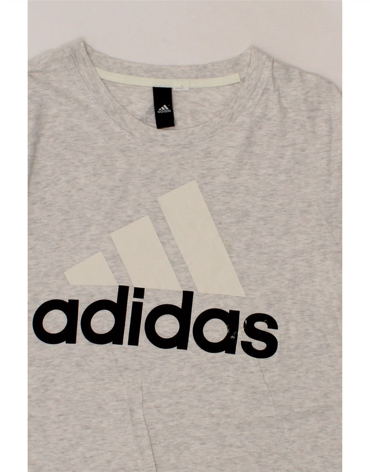 ADIDAS Mens Graphic T-Shirt Top Large Grey Cotton Vintage Adidas and Second-Hand Adidas from Messina Hembry 