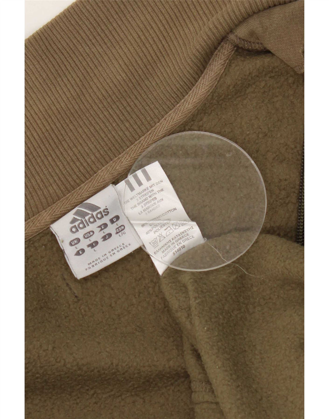Adidas Herren-Trainingsanzug-Top-Jacke, große Khaki-Baumwolle