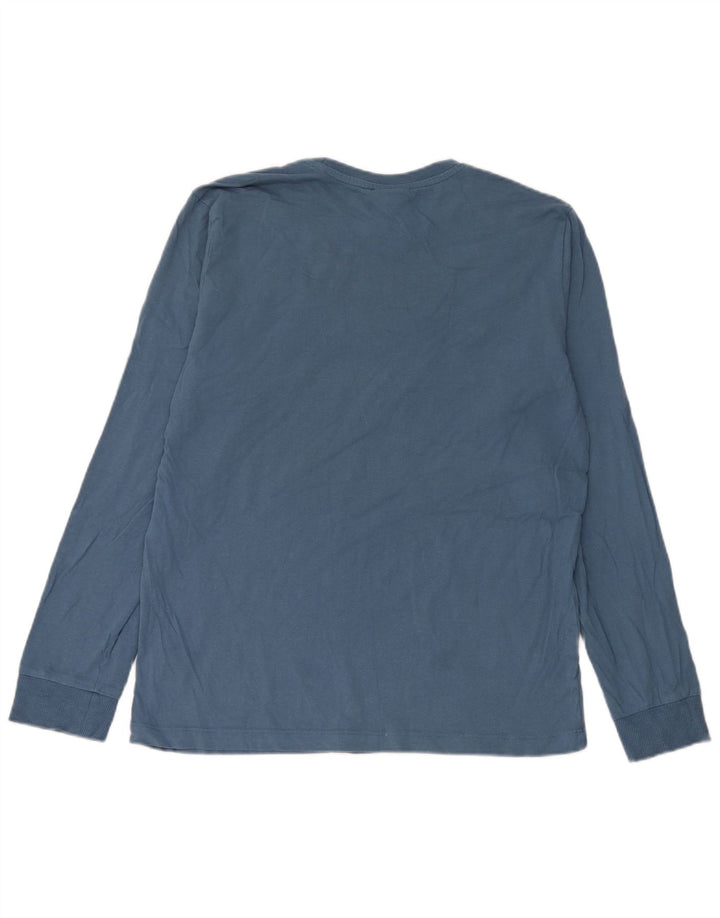 Kappa Herren Graphic Top Langarm mittelblaue Baumwolle