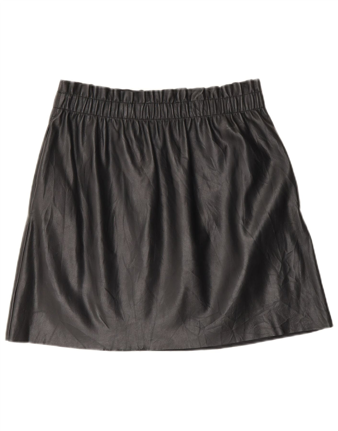 Zara Damen-Minirock aus Kunstleder, Größe M, W28, Schwarz, Polyester