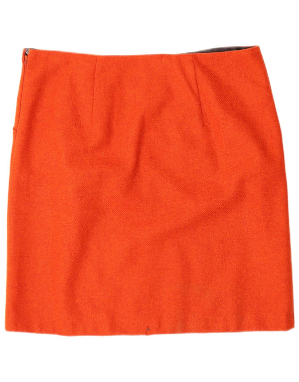 Laura Ashley Damen gerader Rock UK 18 XL W38 Orange Wolle