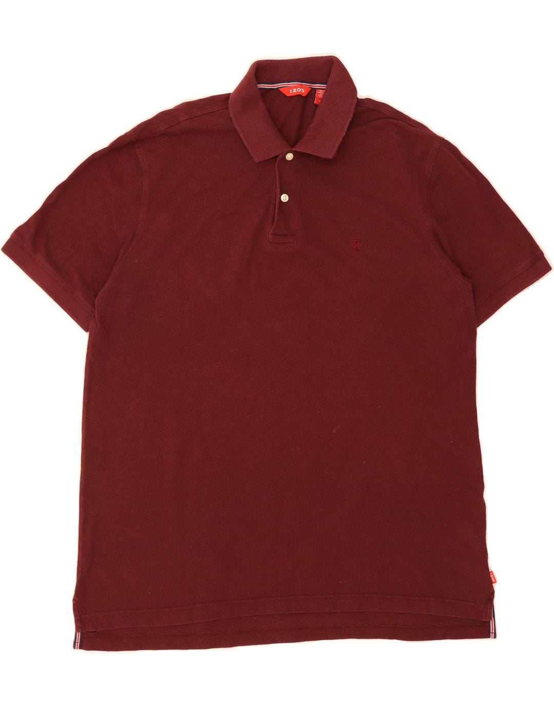 IZOD Mens Polo Shirt Large Burgundy Cotton Vintage Izod and Second-Hand Izod from Messina Hembry 