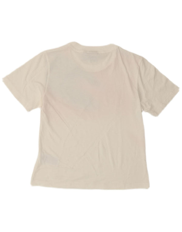 Adidas Damen T-Shirt Top UK 8 Small Weiße Batik-Baumwolle