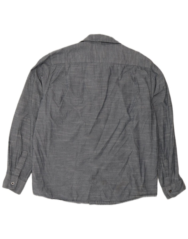 Wrangler Herrenhemd XL, blaue Baumwolle