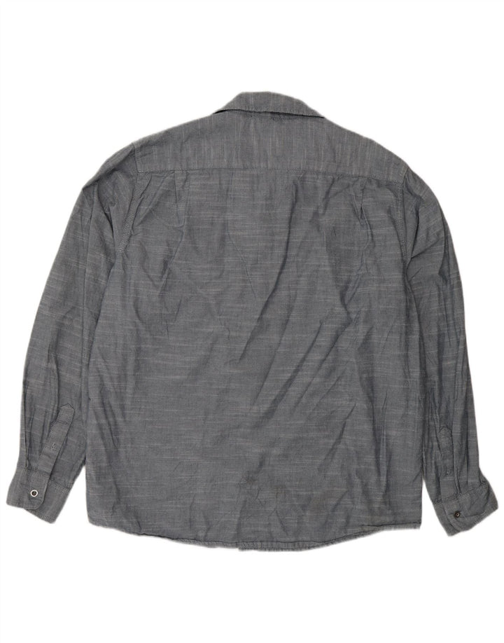 Wrangler Herrenhemd XL, blaue Baumwolle