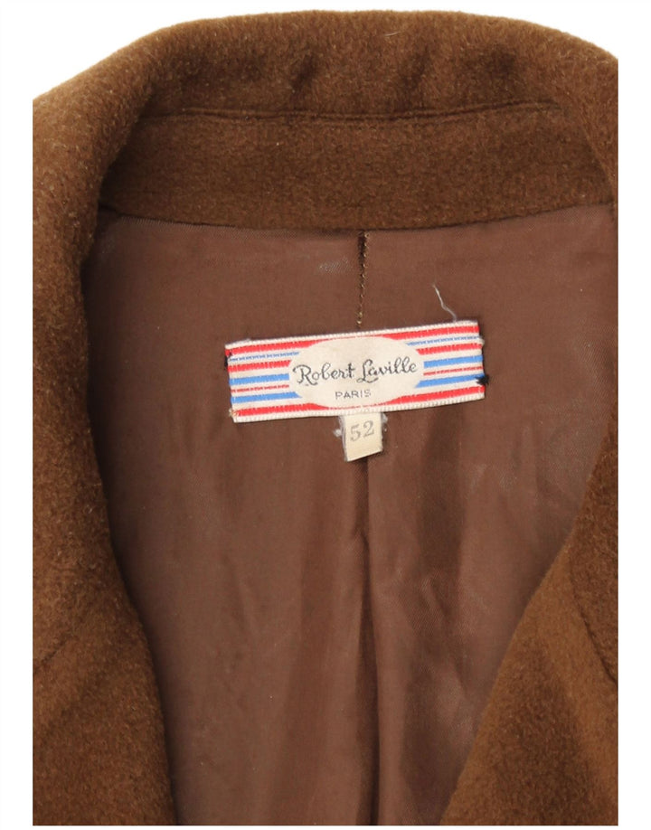 Vintage Damen Mantel EU 42 4XL Braune Schurwolle