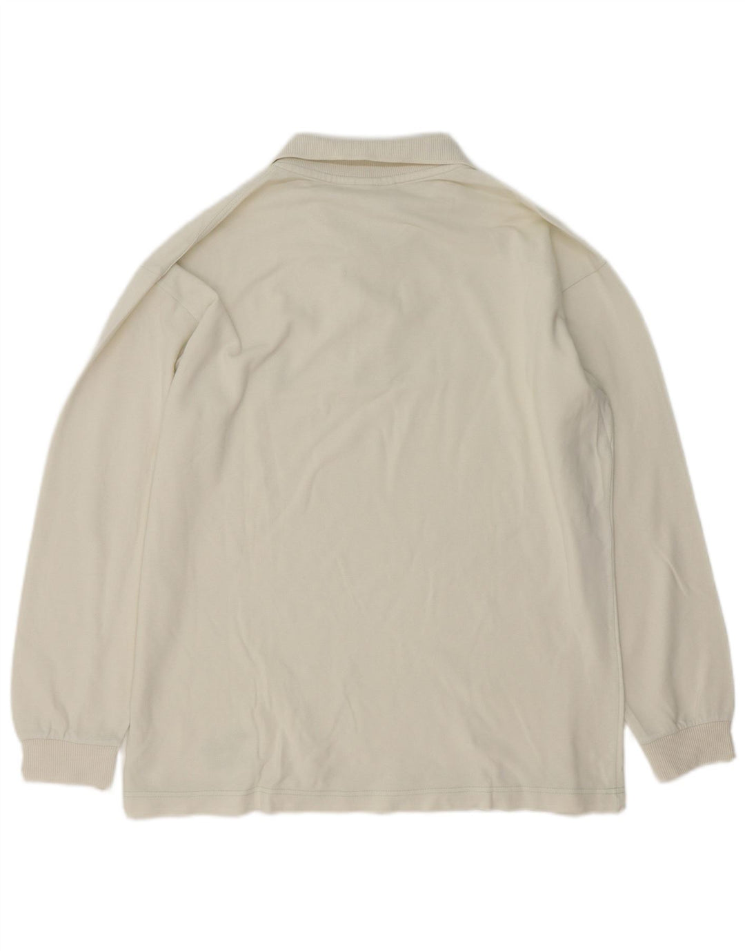 Trussardi Herren-Langarm-Poloshirt, groß, aus weißer Baumwolle