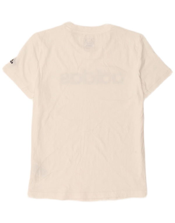 Adidas Damen Graphic T-Shirt Top UK 12 Mittelweiße Baumwolle