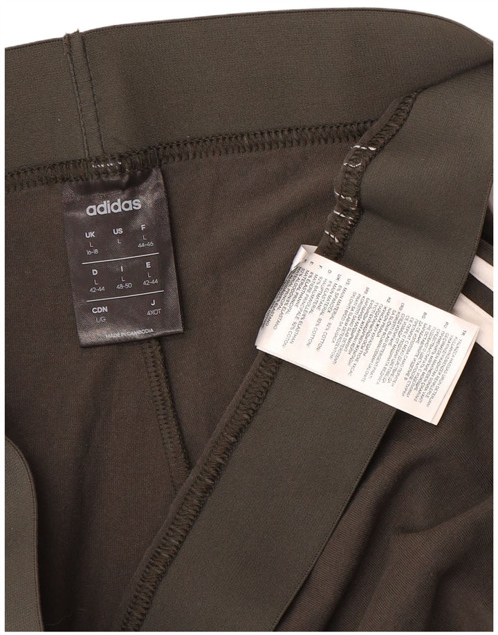 Adidas Damen Leggings UK 16/18 Große graue Baumwolle