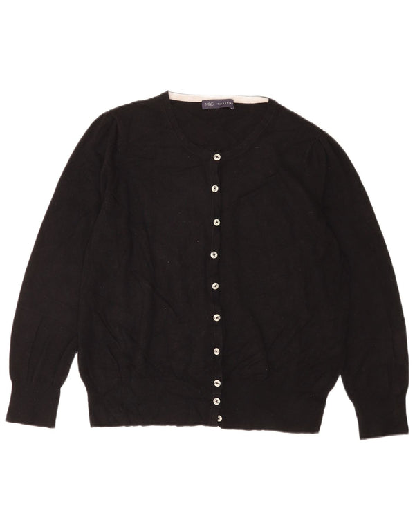 Marks & Spencer Damen Strickjacke UK 18 XL Schwarz Viskose