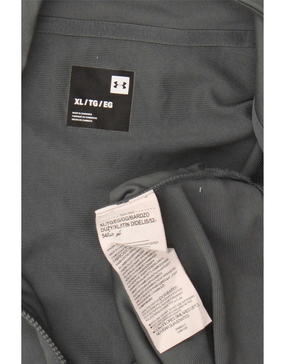 Under Armour Herren-Trainingsanzug-Oberteiljacke XL Graues Colourblock-Polyester