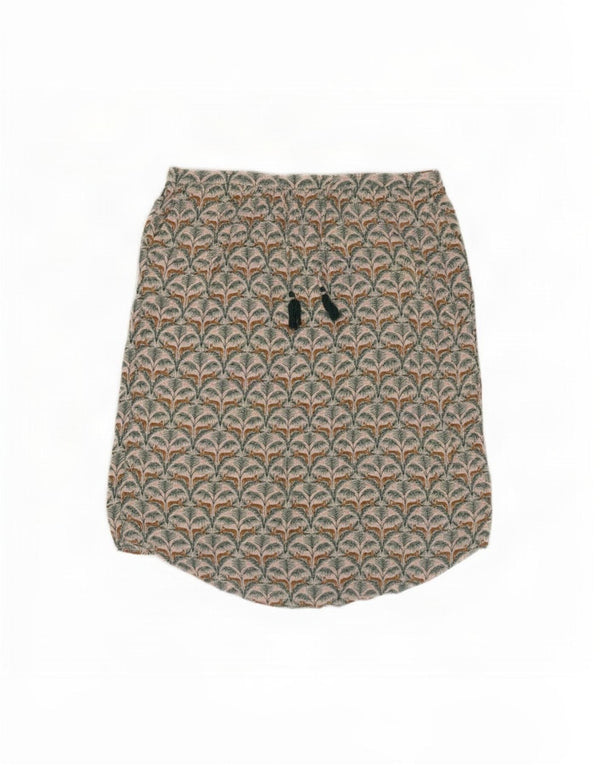 Fat Face Damen gerader Rock Medium W36 Viskose mit grünem Blumenmuster