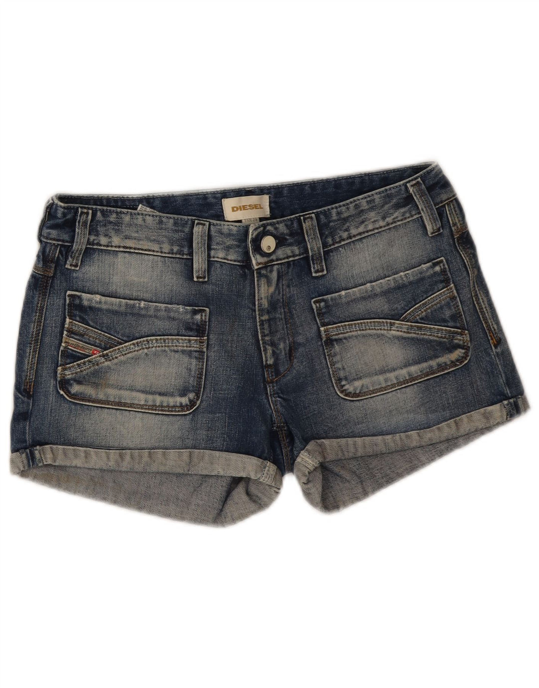 Diesel Damen Jeansshorts W29 mittelblaue Baumwolle