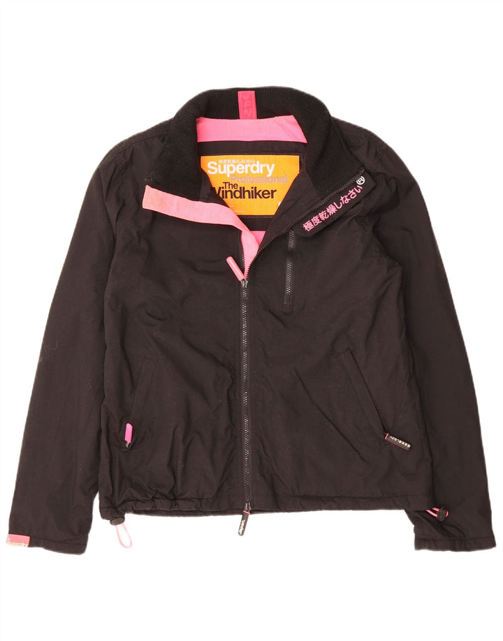 SUPERDRY Damen The Windhiker Windjacke UK 16 Large Schwarz