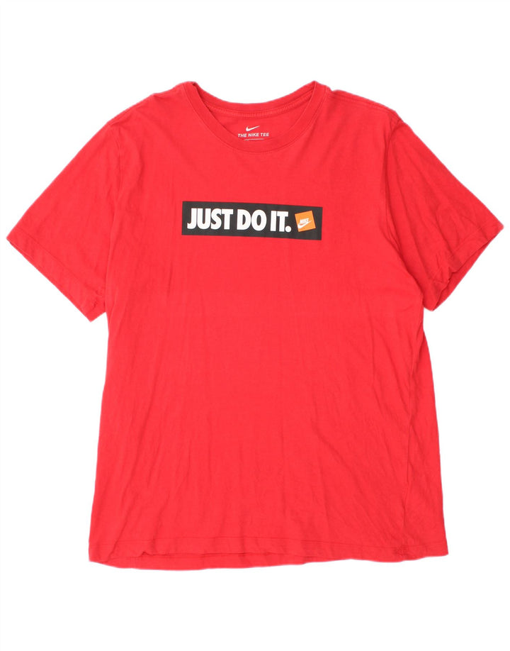 Nike Herren-T-Shirt mit Grafik, Größe L, aus roter Baumwolle