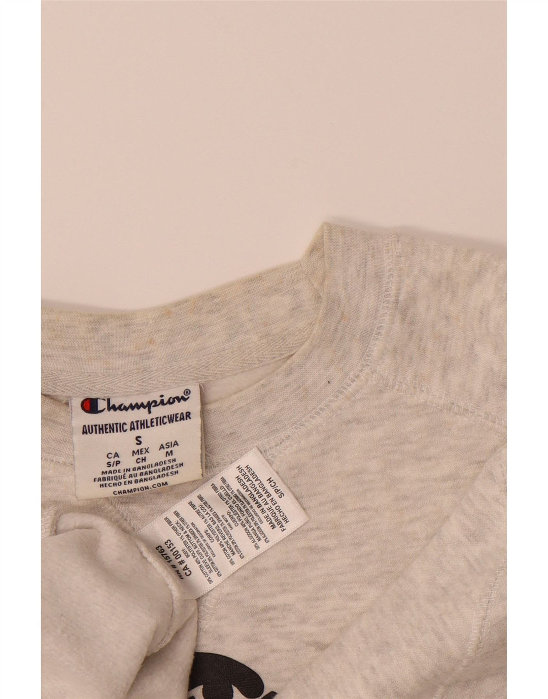 CHAMPION Mens Graphic Sweatshirt Jumper Small Grey Flecked Cotton Vintage Champion and Second-Hand Champion from Messina Hembry 