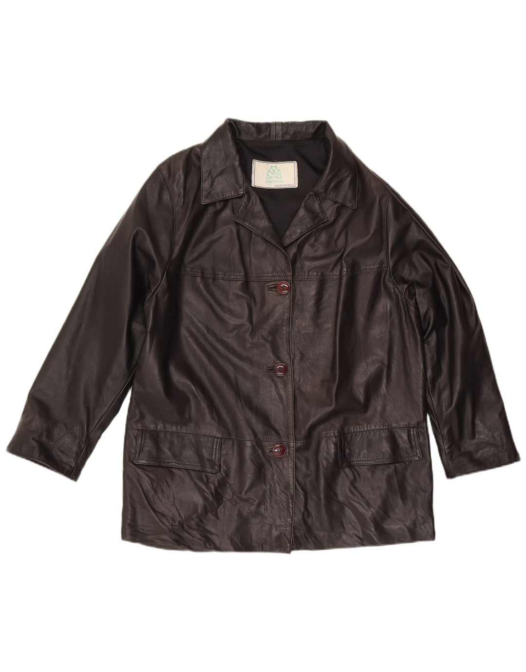 Vintage Damen Lederjacke UK 16 Large Schwarz
