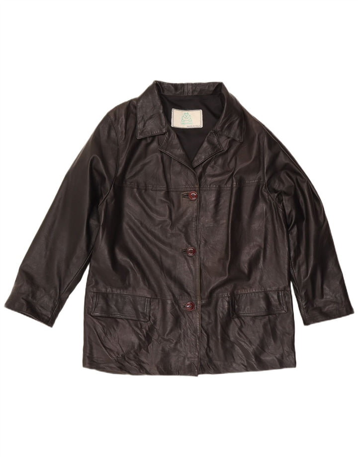 Vintage Damen Lederjacke UK 16 Large Schwarz