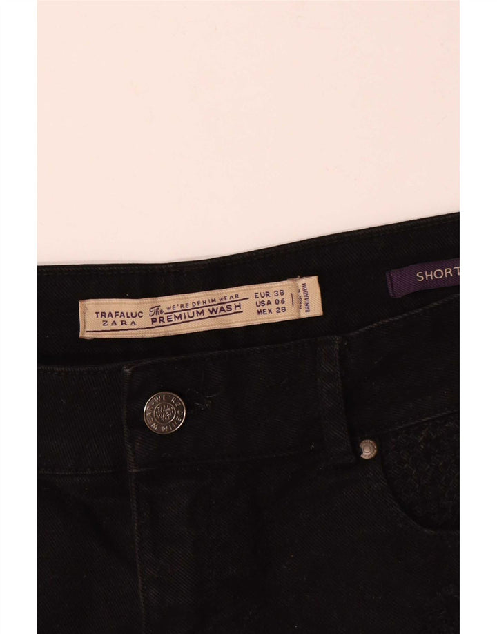 Zara Damen Jeansshorts EU 38 Small W28 Schwarz