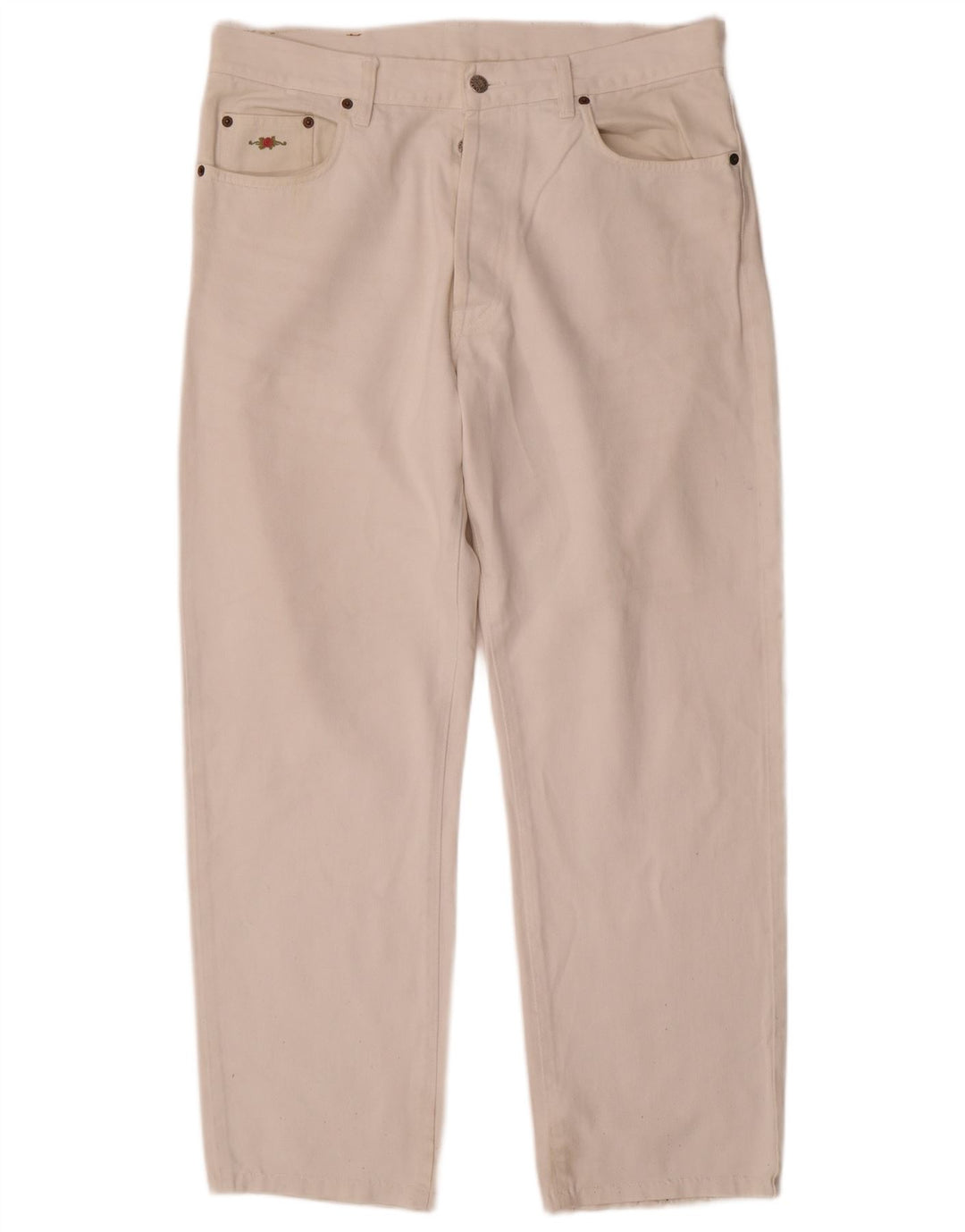 Charro Herren Straight Jeans W38 L30 Weiße Baumwolle