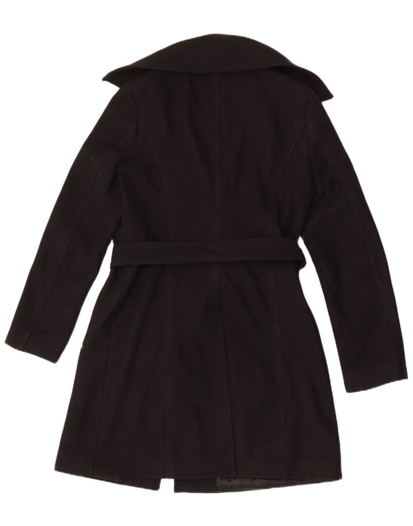 Benetton Damenmantel UK 14 Mittelschwarze Wolle