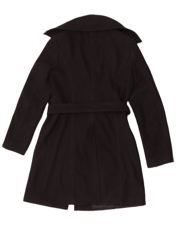 Benetton Damenmantel UK 14 Mittelschwarze Wolle