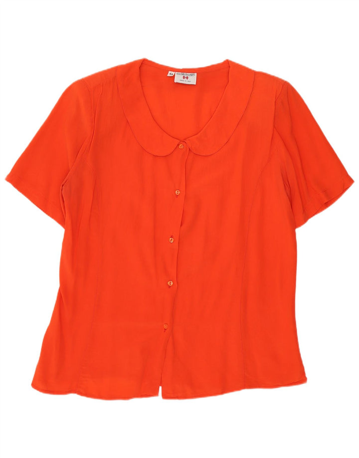 Mazzonetto Damen Kurzarm-Hemdbluse IT 44 Mittelorange