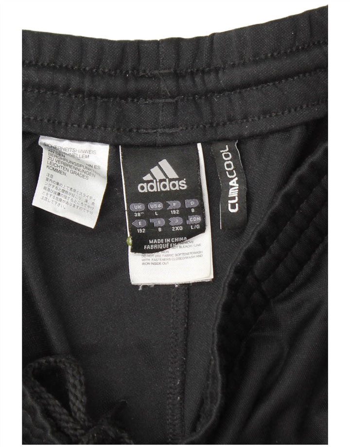 Adidas Herren-Trainingshose XL, schwarzes Colourblock-Polyester