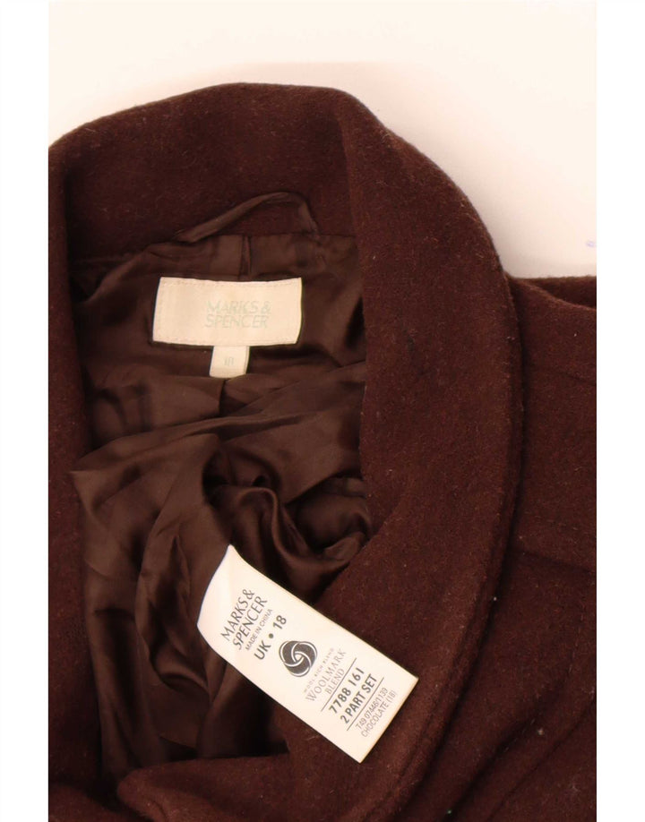 Marks & Spencer Damenmantel UK 18 XL Braune Schurwolle