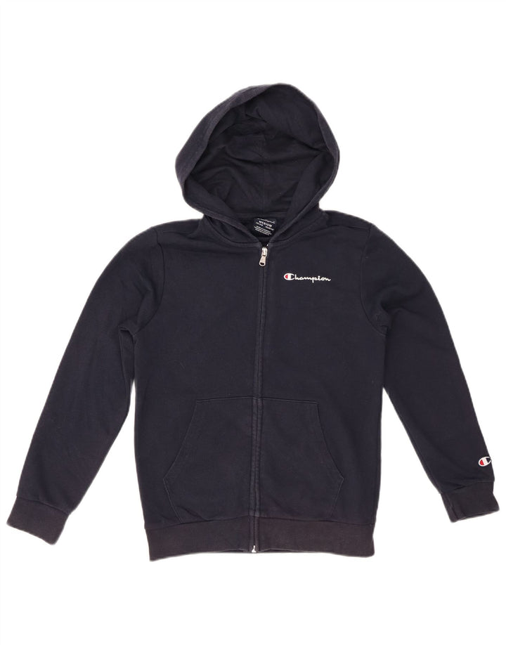 CHAMPION Kapuzenpullover mit grafischem Reißverschluss für Jungen, 9–10 Jahre, mittleres Marineblau