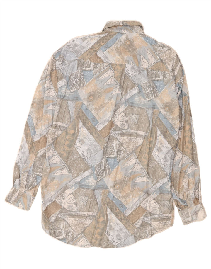 CANDA Mens Abstract Pattern Shirt Size 39/40 Medium Grey Viscose Vintage Canda and Second-Hand Canda from Messina Hembry 
