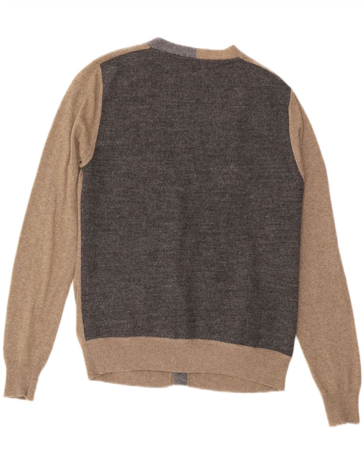 HARMONT & BLAINE Damen-Cardigan-Pullover UK 10 Klein Braun Farbblock