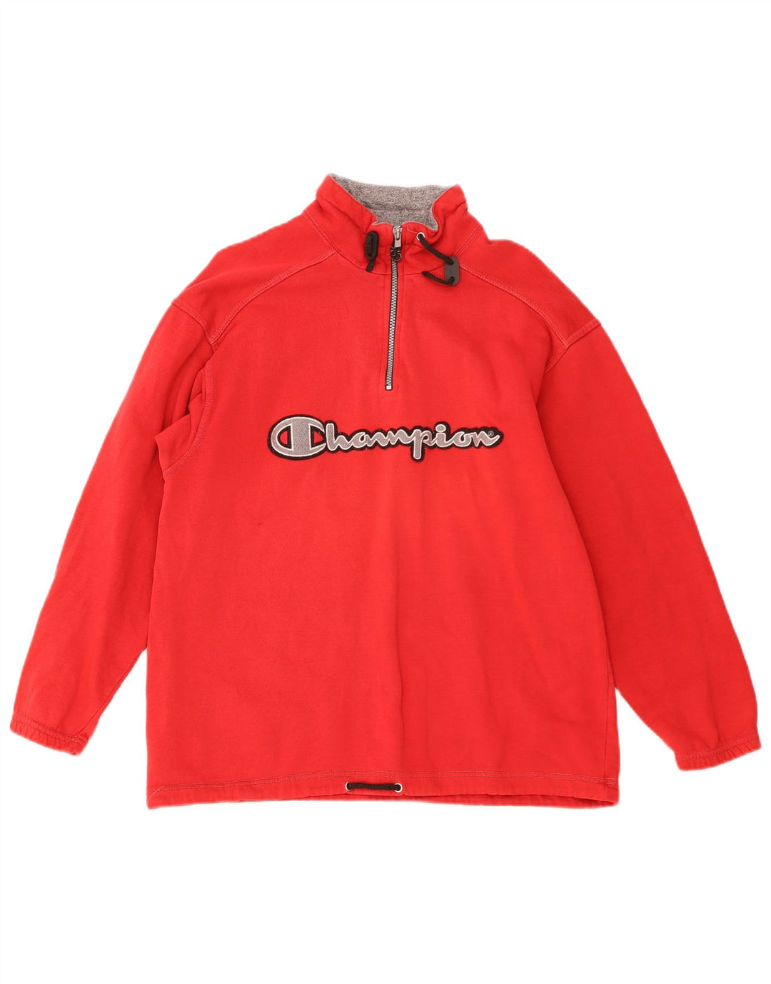 Champion Herren-Sweatshirt mit grafischem Reißverschluss und Rundhalsausschnitt, Größe S, Rot