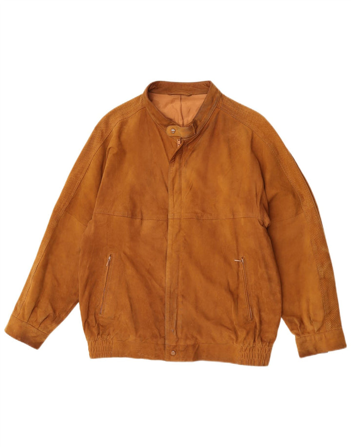 Vintage Herren Wildleder Bomberjacke UK 36 Small Beige