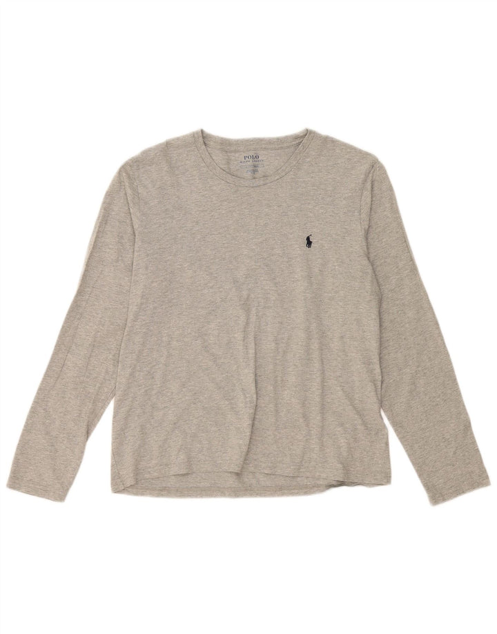Polo Ralph Lauren Herren-Oberteil, langärmelig, klein, graue Baumwolle