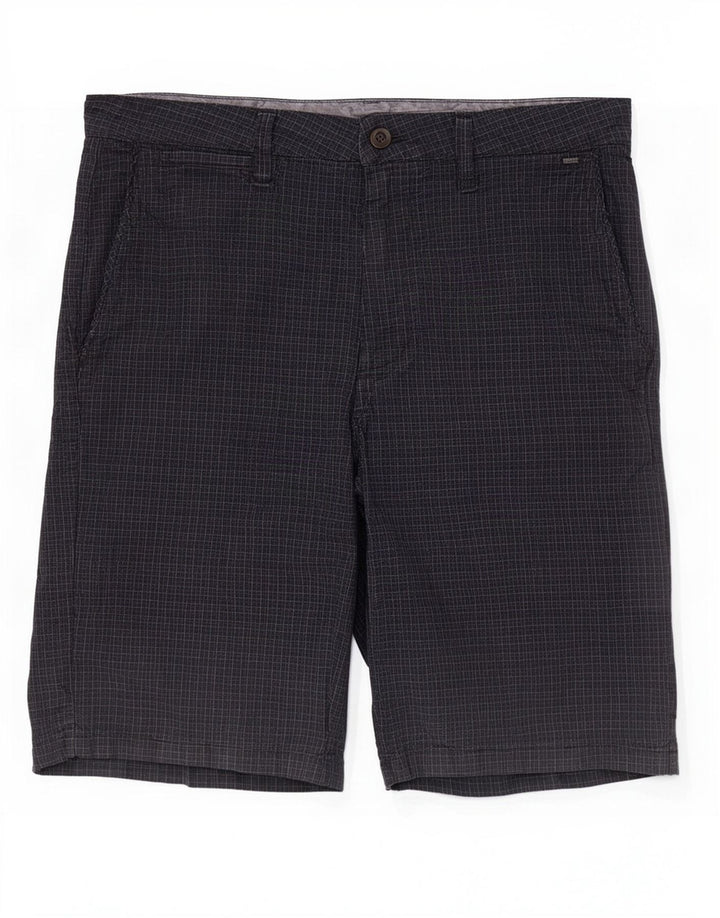 Vans Herren Chinoshorts W32 Mittelschwarz karierte Baumwolle
