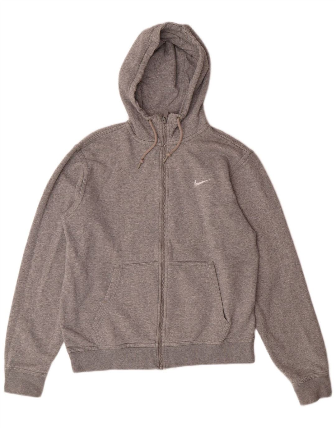 Nike Herren-Kapuzenpullover mit Reißverschluss, mittelgraue Baumwolle