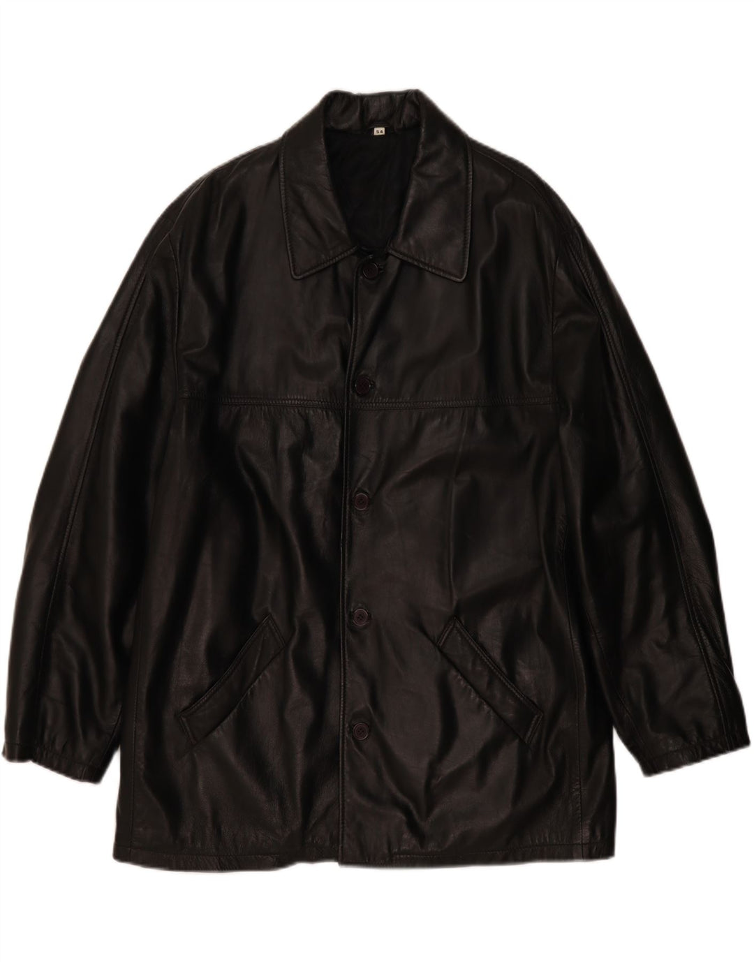 Vintage Herren Lederjacke EU 54 2XL Schwarzes Leder