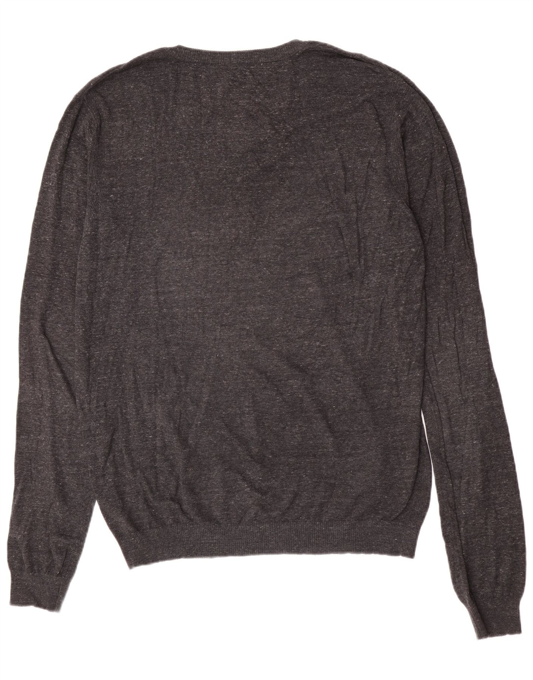 Diesel Herren-Pullover mit V-Ausschnitt, 2XL, graue Baumwolle