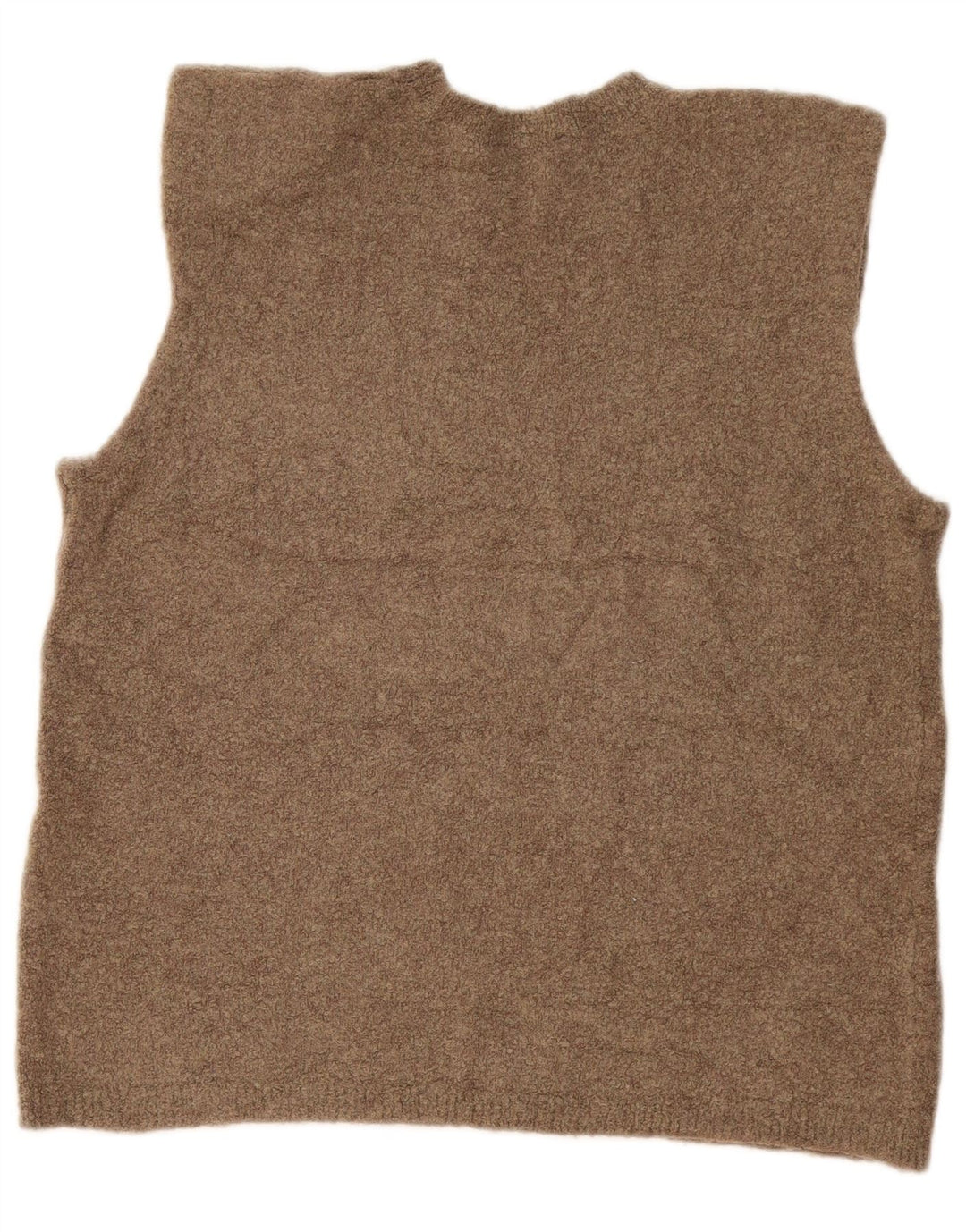 Zara Damen Weste Tank Top UK 14 Medium Khaki Flecked Polyamid